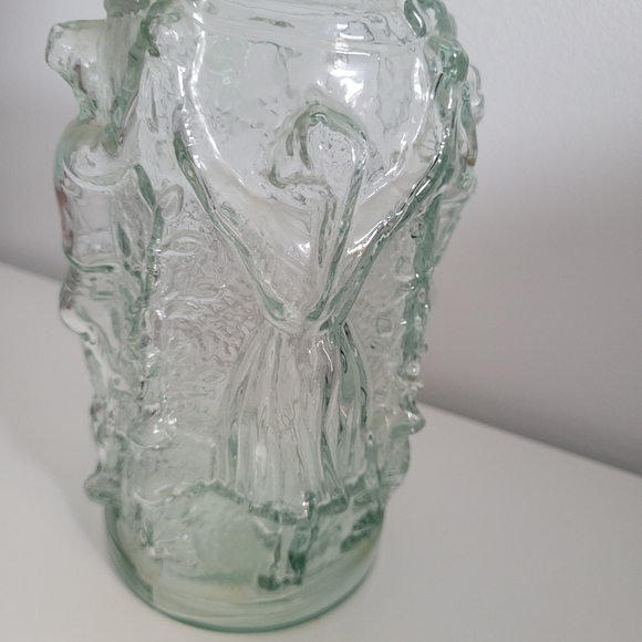 The Glass Of Spain KNOBLER - Vintage Decanter Spain Green with dancers - Picture 2 of 5